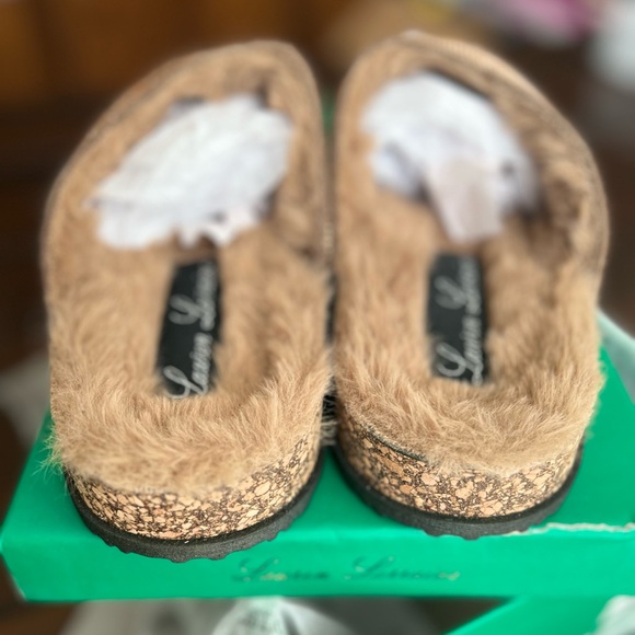 NIB Lauren Lorraine Lizzy Rose Gold Rhinestone Mules Sz 10 - Picture 6 of 7